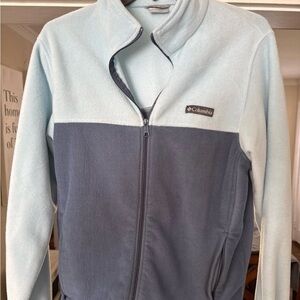 Women’s Columbia Light Blue and Dark Gray Fleece Jacket